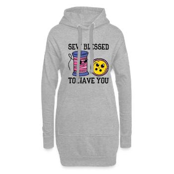 Button Thread Geschwisterziele Großer Bruder - Hoodie-Kleid - Grau meliert - Vorne