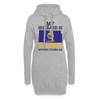 Rien ne me fait peur Kansan mari Kansas - Sweat-shirt à capuche long Femme - gris chiné - Devant
