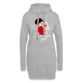 Armenian girl, armenia - Hoodie-Kleid - Grau meliert - Vorne