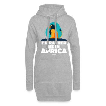 I'd Rather Be In Africa - Hoodie-Kleid - Grau meliert - Vorne