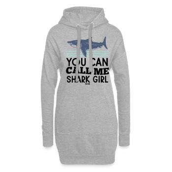 Nenn mich Hai Mädchen - Hoodie-Kleid - Grau meliert - Vorne