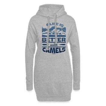 Life Is Better With Camels - Hoodie-Kleid - Grau meliert - Vorne