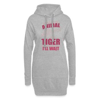 Nenne mir ein besseres Tier als einen Tiger - Hoodie-Kleid - Grau meliert - Vorne