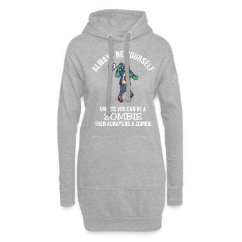 Always Be Yourself Zombie - Hoodie-Kleid - Grau meliert - Vorne