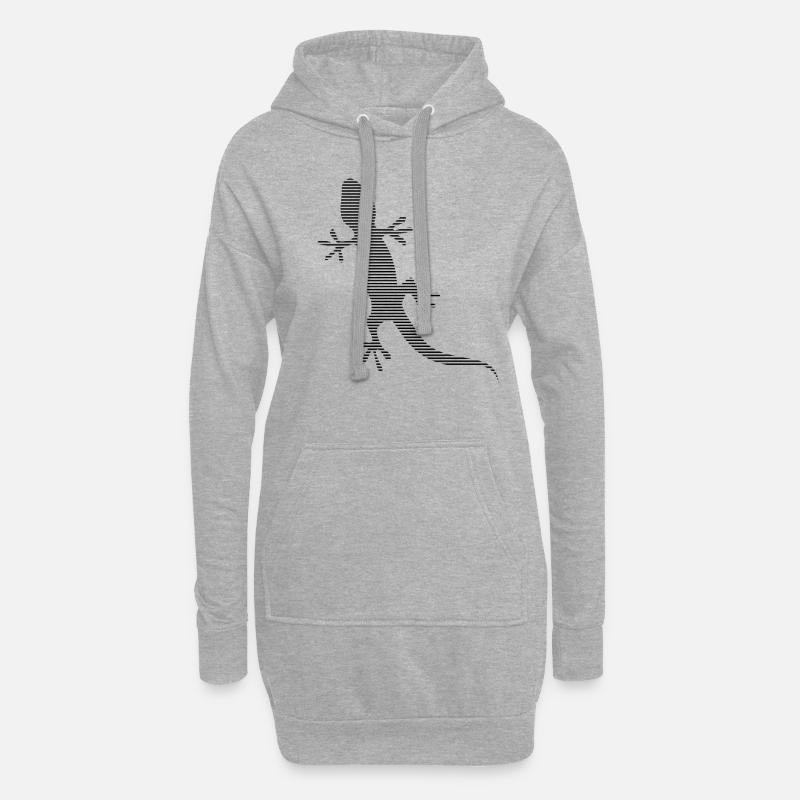 Eidechse - Hoodie-Kleid - Grau meliert
