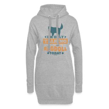ich rede heute nur mit meiner Ragdoll Katze - Hoodie-Kleid - Grau meliert - Vorne