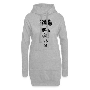 Moto Moto Enduro Motocross Biker Fille - Sweat-shirt à capuche long Femme - gris chiné - Devant