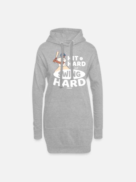 Baseball Baseballspiel Baseballspieler - Hoodie-Kleid - Grau meliert