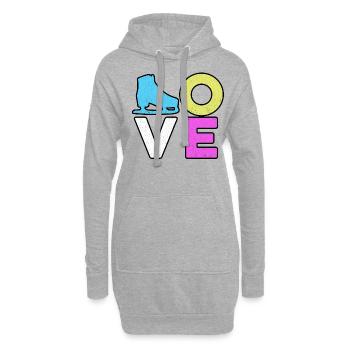 Love Graphic Ice Skating Figure Skater Ice Skater - Hoodie-Kleid - Grau meliert - Vorne