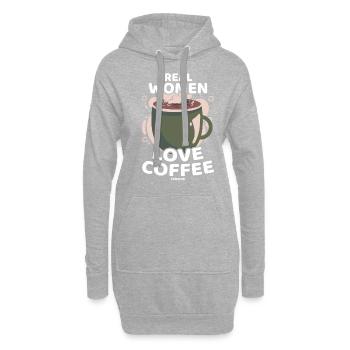 Real Women Love Coffee - Hoodie-Kleid - Grau meliert - Vorne