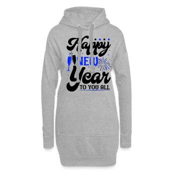 Réveillon du Nouvel An, Paix, Amour, Bonne Année - Sweat-shirt à capuche long Femme - gris chiné - Devant