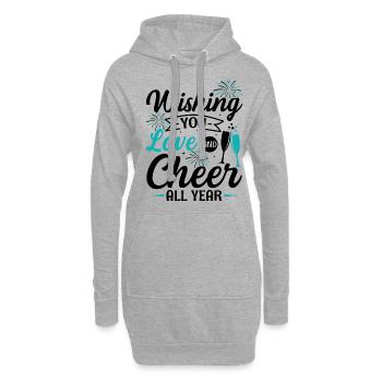 Réveillon du Nouvel An, Paix, Amour, Bonne Année - Sweat-shirt à capuche long Femme - gris chiné - Devant