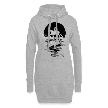 Tenue de cavalier pour les filles qui aiment les chevaux - Sweat-shirt à capuche long Femme - gris chiné - Devant