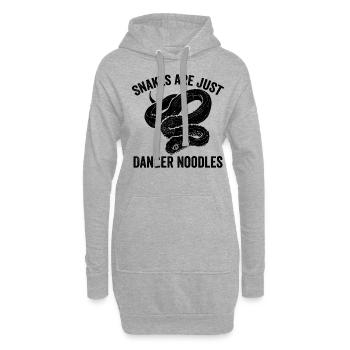 Les serpents drôles ne sont que des nouilles dangereuses - Sweat-shirt à capuche long Femme - gris chiné - Devant