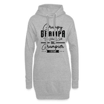 Grumpy Grandpa Vintage Typographie Vieille personne - Sweat-shirt à capuche long Femme - gris chiné - Devant