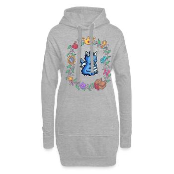 Kinder Drache Fabelwesen Märchen - Hoodie-Kleid - Grau meliert - Vorne