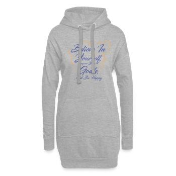 Ziel Leben Zitate Glücklich Positive Botschaft - Hoodie-Kleid - Grau meliert - Vorne