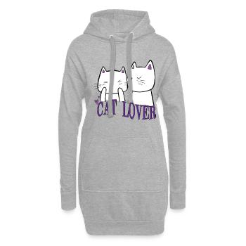 Wickedly Handsome Böse Süsse Katze - Hoodie-Kleid - Grau meliert - Vorne