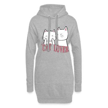 Wickedly Handsome Böse Süsse Katze - Hoodie-Kleid - Grau meliert - Vorne
