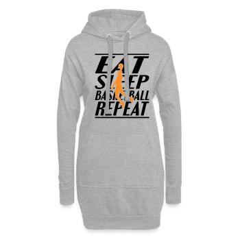 Essen Schlafen Basketball - Hoodie-Kleid - Grau meliert - Vorne