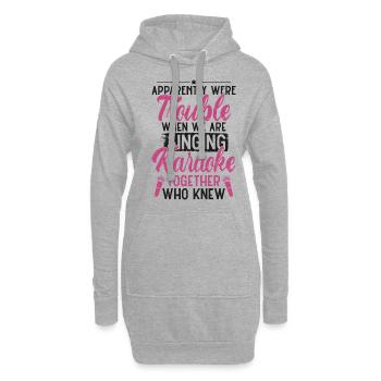 Chanteur de karaoké Apparemment, nous sommes - Sweat-shirt à capuche long Femme - gris chiné - Devant
