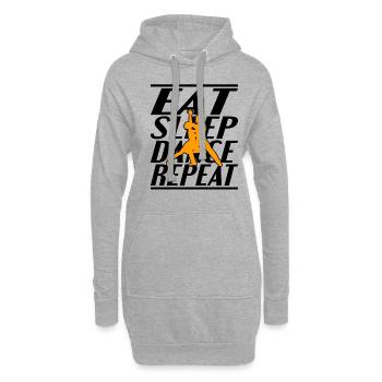 Essen Schlafen Tanzen - Hoodie-Kleid - Grau meliert - Vorne