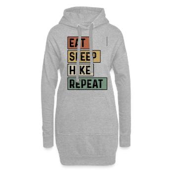 Eat Sleep Hike Repeat Trekking Mountaineering Hiki - Hoodie-Kleid - Grau meliert - Vorne