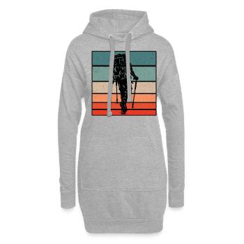Retro Graphic Hiking Hiker Mountaineering Trekking - Hoodie-Kleid - Grau meliert - Vorne