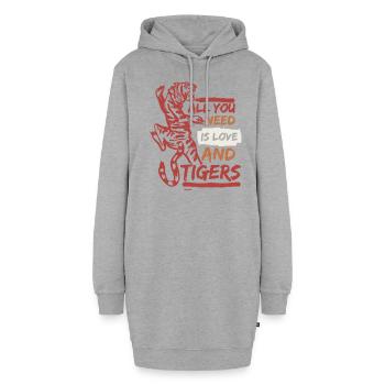 cooler Tiger aus dem asiatischen Dschungel - Hoodie-Kleid - Grau meliert - Vorne