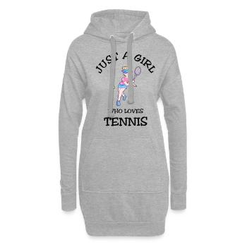 Just A Girl Who Loves Tennis - Hoodie-Kleid - Grau meliert - Vorne