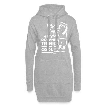Delfin - Hoodie-Kleid - Grau meliert - Vorne