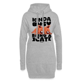 Kinda Busy Being A Cat - Hoodie-Kleid - Grau meliert - Vorne