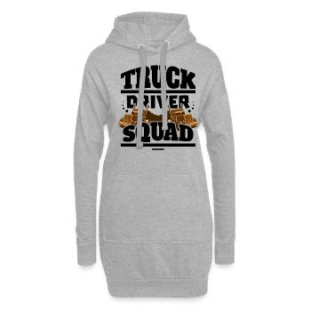Truck Driver Squad - Hoodie-Kleid - Grau meliert - Vorne