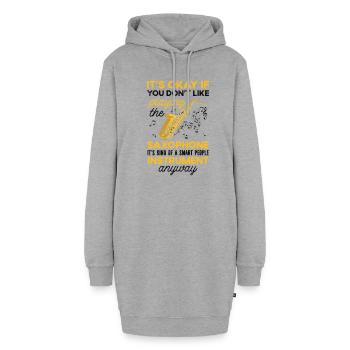Saxophonmusiker Spielen Jazzmusiker - Hoodie-Kleid - Grau meliert - Vorne