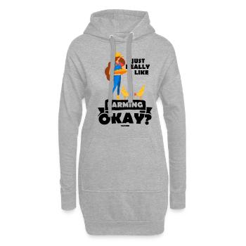 J’aime vraiment l’agriculture d’accord - Sweat-shirt à capuche long Femme - gris chiné - Devant
