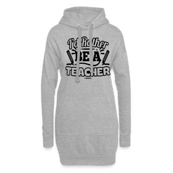 Je préfère être enseignant - Sweat-shirt à capuche long Femme - gris chiné - Devant
