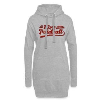 Ich liebe Paintball - Hoodie-Kleid - Grau meliert - Vorne
