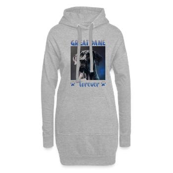 Hunde Spruch Deutsche Dogge für Hundeliebhaber - Hoodie-Kleid - Grau meliert - Vorne