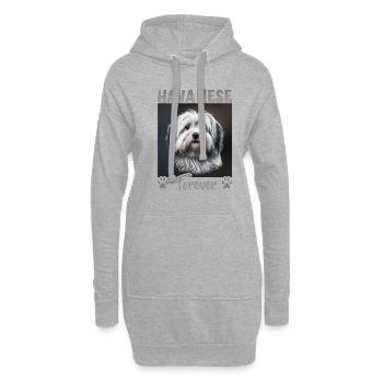 Hunde Spruch Havaneser Design für Hundeliebhaber - Hoodie-Kleid - Grau meliert - Vorne