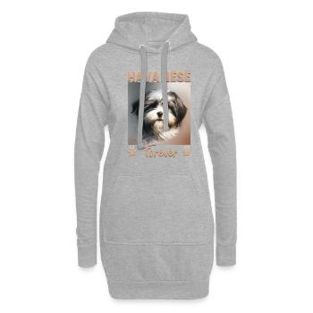 Hunde Spruch Havaneser Design für Hundeliebhaber - Hoodie-Kleid - Grau meliert - Vorne