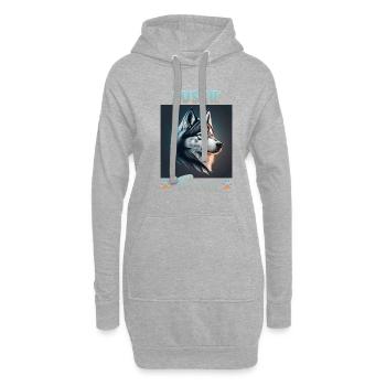 Hunde Spruch Huskie Design für Hundeliebhaber - Hoodie-Kleid - Grau meliert - Vorne