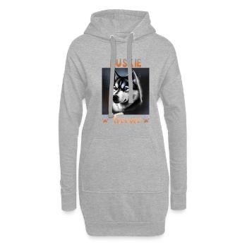 Hunde Spruch Huskie Design für Hundeliebhaber - Hoodie-Kleid - Grau meliert - Vorne