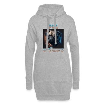 Dog Saying Pug Design pour les amoureux des chiens - Sweat-shirt à capuche long Femme - gris chiné - Devant