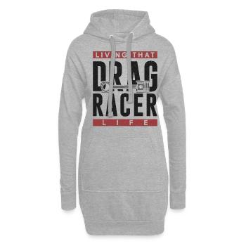 Voiture de course de dragster vivant que - Sweat-shirt à capuche long Femme - gris chiné - Devant