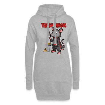 Opossum Design für Possum Fans und Opossum Fans - Hoodie-Kleid - Grau meliert - Vorne