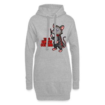 Opossum Spruch für Tierliebhaber und Possum - Hoodie-Kleid - Grau meliert - Vorne