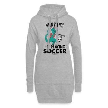 Fußball Drache Fussballverein Fussball - Hoodie-Kleid - Grau meliert - Vorne
