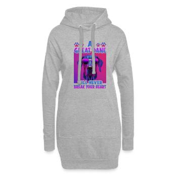 Hunde Deutsche Dogge Design für Hundeliebhaber - Hoodie-Kleid - Grau meliert - Vorne