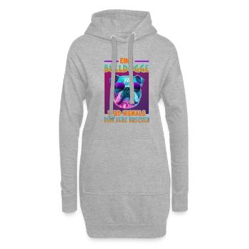 Bulldogge Hunde Spruch Bulldogge Besitzer - Hoodie-Kleid - Grau meliert - Vorne