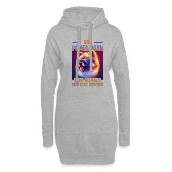 Hunde Spruch Pomeranian Design für Hundeliebhaber - Hoodie-Kleid - Grau meliert - Vorne